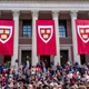 CAMBRIDGE, MA - MAY 29: Students of Harvard University gather for their graduation ceremonies on Commencement Day on May 29, 2014 in Cambridge, MA.